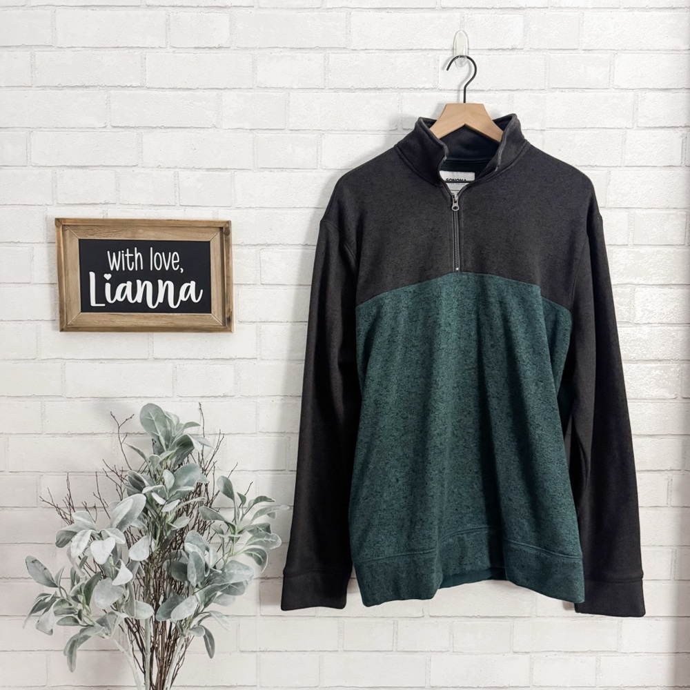 SONOMA Men's Color-block Quarter Zip Sweater